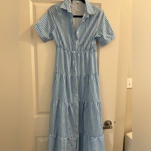 Striped blue day dress